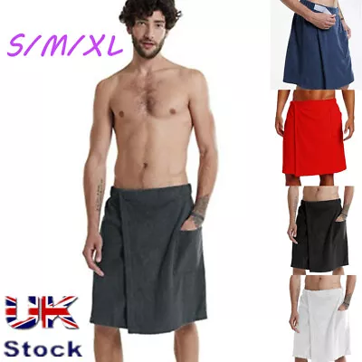 £13.44 • Buy Men's Shower Wrap Sauna Gym Spa Bath Beach Towel Bathrobes Wearable Bath Towel 