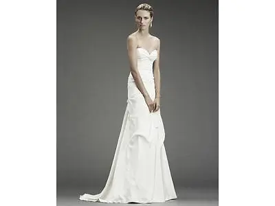 Nicole Miller Silk Strapless Ruched Bridal Wedding Gown Dress 6 $1265 Fp0001 • $495