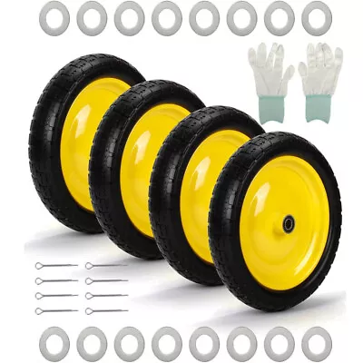 4 PCS 13  Tire Gorilla Cart Dolly Solid Polyurethane Flat-Free Tire/Wheel Assy • $84.68