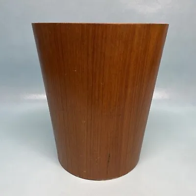 Mid Century Modern Trash Bin Teak Waste Paper Basket Round Sweden Servex MCM 11  • $99.99