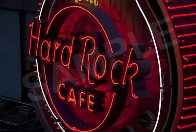 Electric Guitar Hard Rock Café 3 Metal Sign Retro Pub Bar Vintage Wall Garage Xx • £4.75