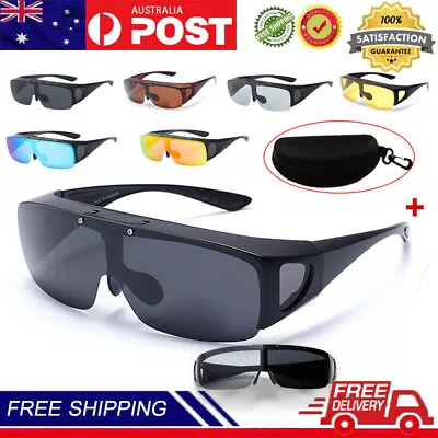 $23.52 • Buy Large Flip Up POLARIZED Fit Over Sunglasses Wear Rx Glass Fit Driving Anti-UV400