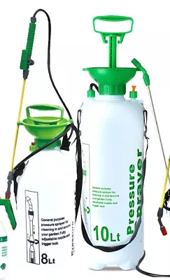 8L10L Garden Pressure Weed Spray Bottle Hand Pump Water Plant Sprayer • £13.50