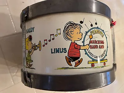 1960s Peanuts Tin Drum Made By J. Chein With Original Drumsticks And Box • $180
