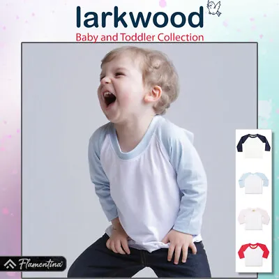 Baby Long Sleeve Baseball T-Shirt Larkwood Tee Top Retro Toddler Boys Girls • £6.14