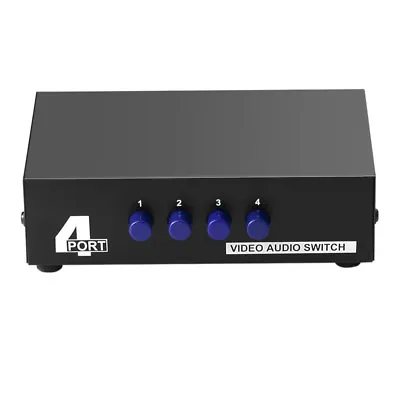 AV Switch Box Composite Selector 4 Port RCA Audio Video 4 In 1 Out To TV • $14.49