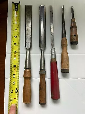 Lot Of 5 Vintage Antique Chisels PS&W Keen Kutter Buck Bros • $100