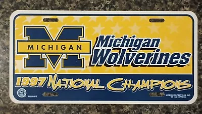 Vintage 1997 Michigan Wolverines NCAA Football Champions Plastic License Plate • $7.99