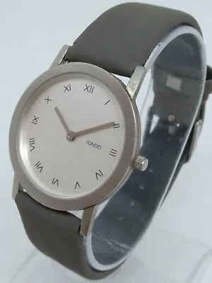 Tondo Barcelona Unisex 32mm Slim Profile Silver Tone Dress Watch NEW BATTERY • $19.99