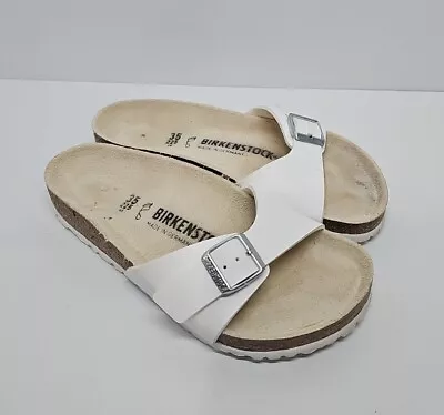 Birkenstock Madrid Whitw Sandal 35 Single Strap Tracked Postage • $39.95