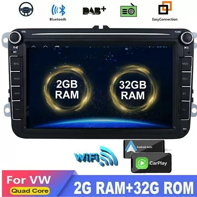 $128.50 • Buy 8  Double 2Din Car GPS Stereo Radio Carplay For VW B5 MK4 MK5 Golf Passat 2+32GB