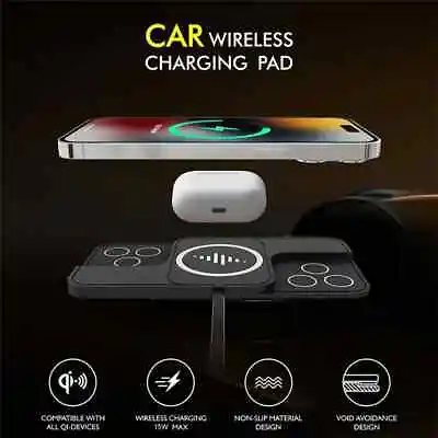 Wireless Fast Car Charger Pad 20W USB Holder For IPhone 15 14 13 Pro Max Plus • £13.99