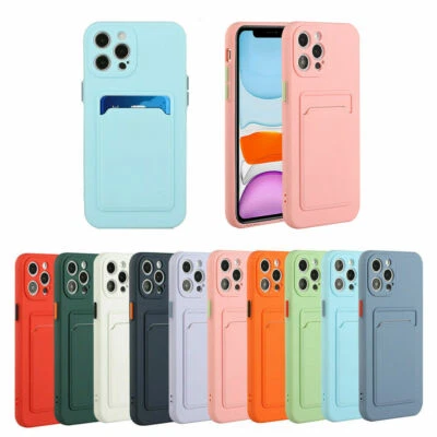 $8.78 • Buy Soft Cover For IPhone 7 8+ X XR XS 11 12 13 Pro Max TPU Card Holder Wallet Case