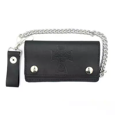 Dogtown Leather Chain Wallet Vintage Cross Logo Black • $99.99