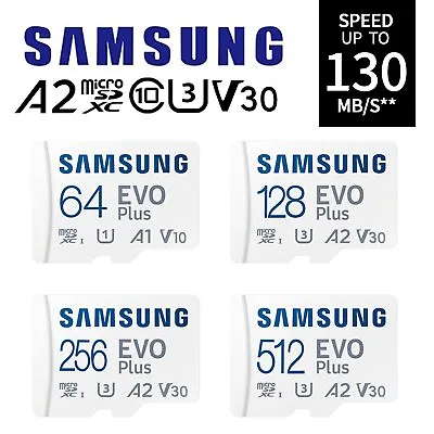 64GB 128GB 256GB 512GB Samsung EVO Plus 130MB/s Class 10 SDXC Micro SD 130MB/s • $10.20