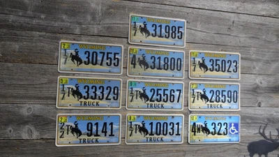 $21.49 • Buy Wyoming License Plate Bulk Lot Bucking Horse All Original License Plates!!!!!!!!