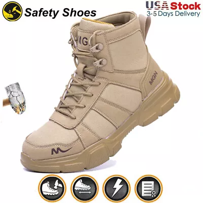 Mens Steel Toe Shoes Lightweight Safety Sneakers Work Boots Indestructible Black • $45.07