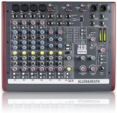 Allen & Heath ZED-10FX 10-Channel USB Mixer With Effects • $399.99