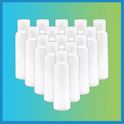 2oz (60ml) Clear PET Plastic Travel-Size Bottles Squeezable Flip-Top Caps -... • $5.99