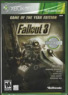 Fallout 3: Game Of The Year Edition (Platinum Hits) Xbox 360 (Brand New Factory • $19.62