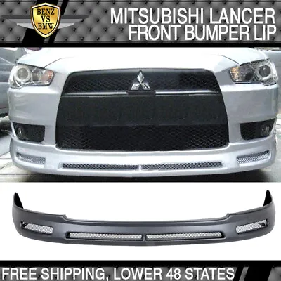 Fits 08-15 Mitsubishi Lancer Front Bumper Lip Spoiler Unpainted Black PP • $179.99