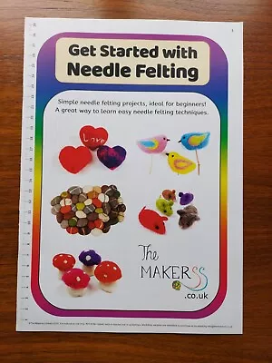 Needle Felting Booklet And Leaflet For Beginners From The Makerss. Six Projects. • £6