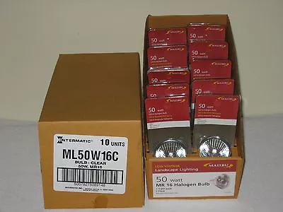 10 Genuine Malibu 50 Watt Mr 16 Halogen Bulbs Low Voltage Landscape Lighting New • $19.99