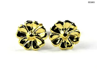 New 9ct Solid GOLD Flower Stud Earrings Kids Girls Stud Birthday Gifts Boxed • £23.99