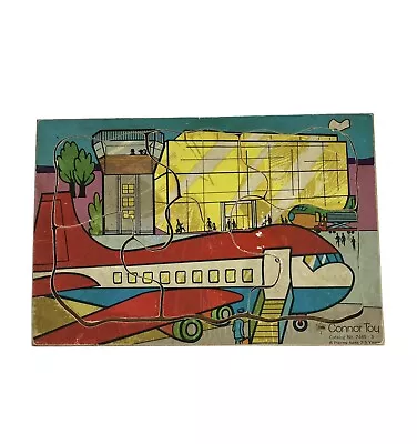 Vintage Wooden Airplane 6 Piece Puzzle Conner Toy 7435-3 Ages 2-5 Yrs Toddler • $11.99