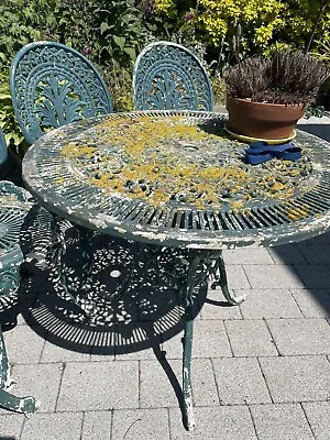 £130 • Buy Vintage Cast Aluminium Garden Table And Chairs