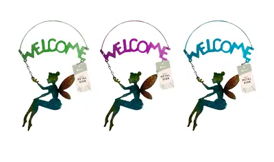 FAIRY Garden Welcome Sign Outdoor Metal Hanging Ornament Decoration 1x Assorted • £3.99