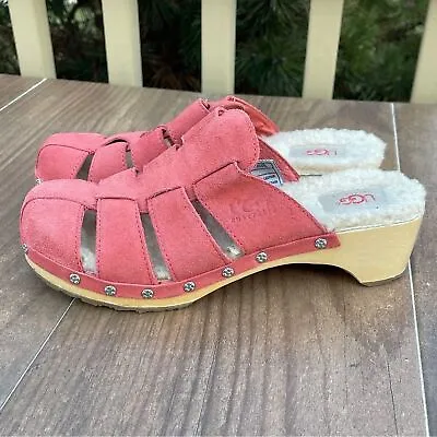 Ugg Women’s Coral Leather Suede Mule Clogs Size 7 • $40