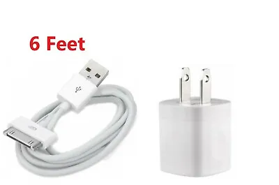 Home Wall Charger +6FT 30 Pin Data Charging Cable F For IPhone 3G 4 Ipod Classic • $5.99