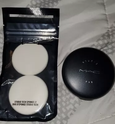 MAC STUDIO FIX POWDER PLUS FOUNDATION  C4 ORIGINAL & New Studio Tech Sponges! • $49.99