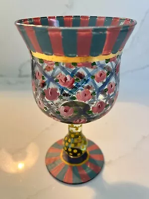 MacKenzie Childs Vintage Circus Water Goblet Rose • $45