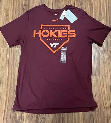 Nike DRI-FIT  Virginia Tech Hokies Baseball NCAA T-Shirt The Nike Tee Maroon L • $29.99