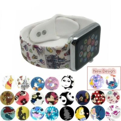 $12.98 • Buy Apple Watch Mickey Mouse Stitch Hello Kitty Little Mermaid Wrist Strap Band New
