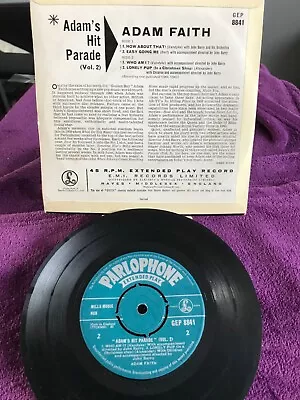 Adam Faith Ep Adam’s Hit Parade Vol. 2     7  Vinyl  free P&p • £4.99