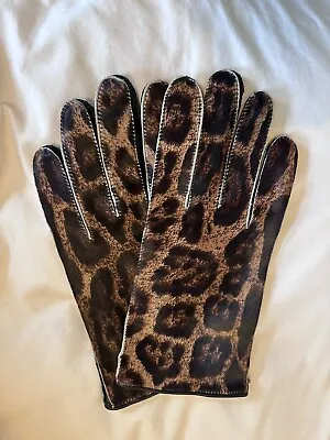 Raf Simons Calfskin Leopard Print Gloves • £200