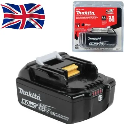 New Genuine Makita 18v 6.0ah Lithium-ion Battery With Gauge Brand BL1860B UK • £72.99