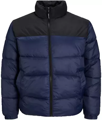 Jack Jones Mens Jacket Navy Puffer Jacket Full Sleeve Bodywarmer Winter Jacket • £19.99