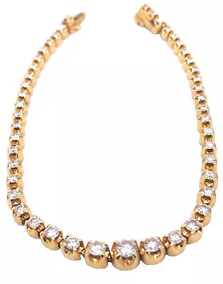 14k Yellow Gold Diamond Bracelet Vintage • $2950