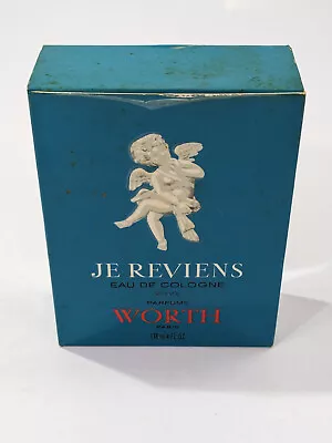 Vintage JE REVIENS Eau De Cologne WORTH 4 Oz Lalique Bottle Authentic • $59.99