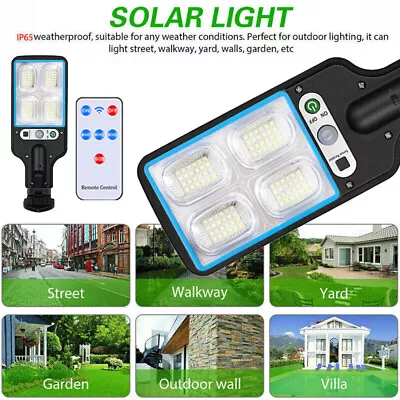 LED 6000W Solar Street Wall Light PIR Motion Sensor Security Outdoor Garden Lamp • £7.59