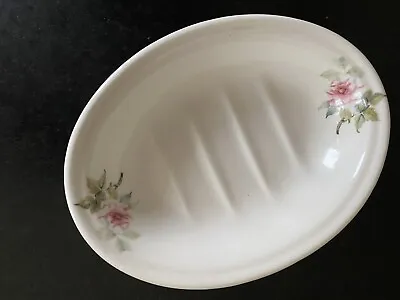 Pretty HADIDA Soap Dish Bone China Oval Floral Peony Rose Bathroom Cottage • £9.99