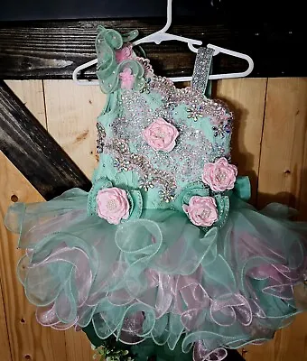 Infant Toddler Pageant Dress Mint And Pink • $45