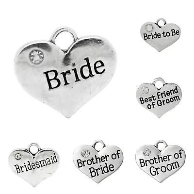 Pack Of 5 - Wedding * Baby * Family & Friends * Heart Charms DISCONTINUED • £2.44