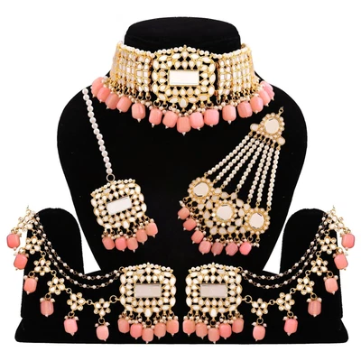 $118.78 • Buy Indian Gold Plated Choker Bridal Wedding Kundan Jewelry Necklace Earrings Set