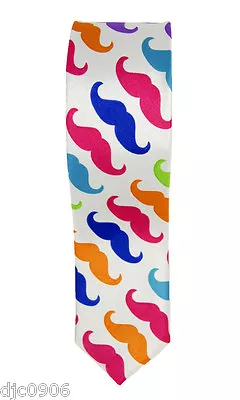 Unisex Multi Color Mustaches Neck Tie 56  L X 2  W-Mustache Neckwear Tie-New! • $19.99