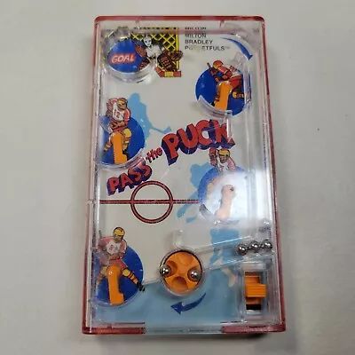 Vintage 1987 PASS THE PUCK Pocket Pinball Game Mini Hand Held Milton Bradley • $10.04